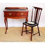 A late Victorian walnut writing table, stamped 'White & Co Talbot Builders Shrewsbury',