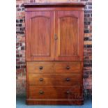 A Victorian mahogany linen press,