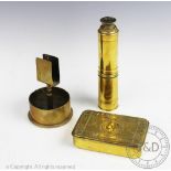 An early 20th century Military issue three drawer brass telescope,
