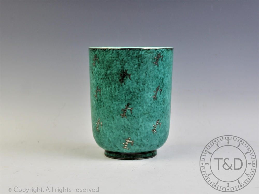 A Gustavsberg Argenta Ware vase by Wilhelm Kage,