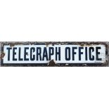 A vintage vitreous enamel 'Telegraph Office' sign,