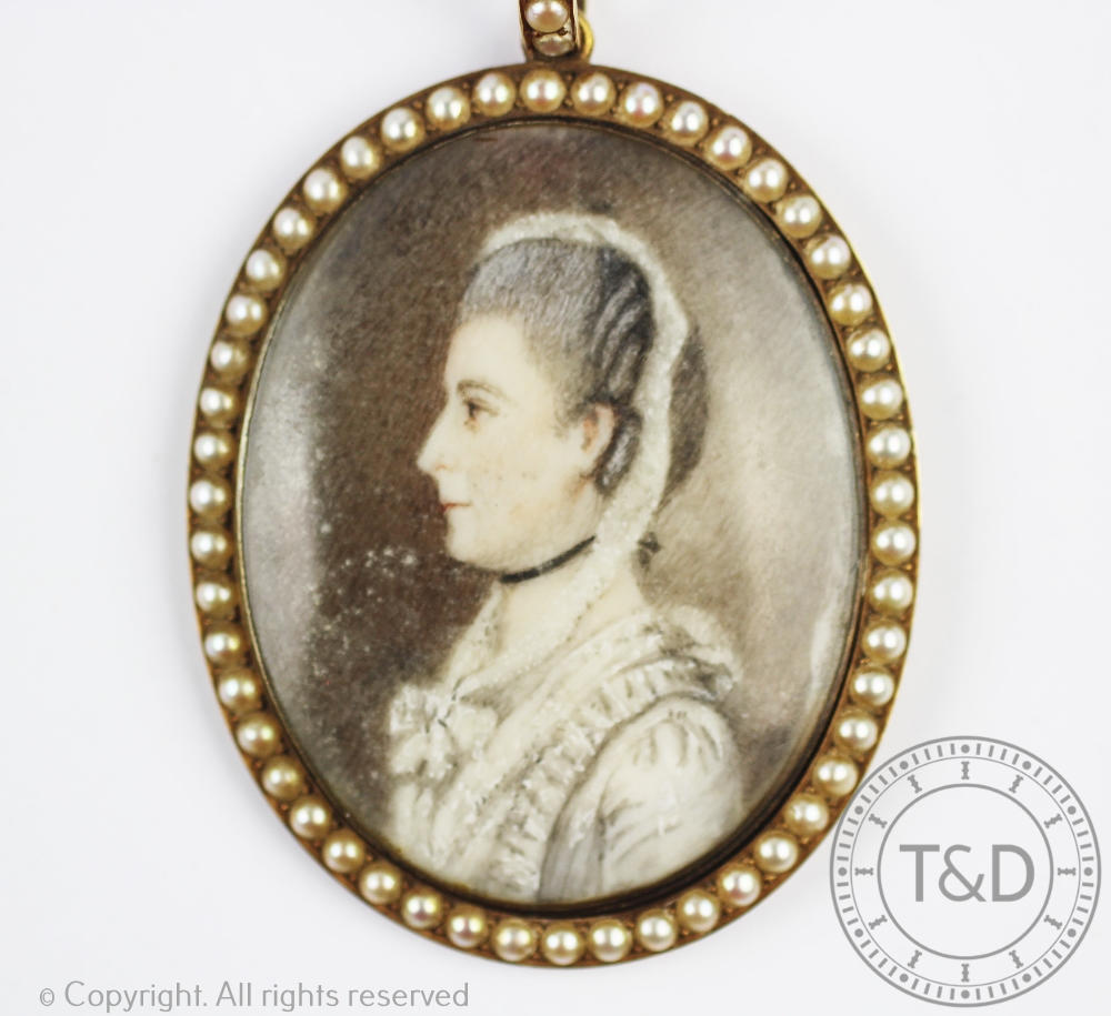 English School - late 18th century, Watercolour on ivory miniature, - Image 2 of 6