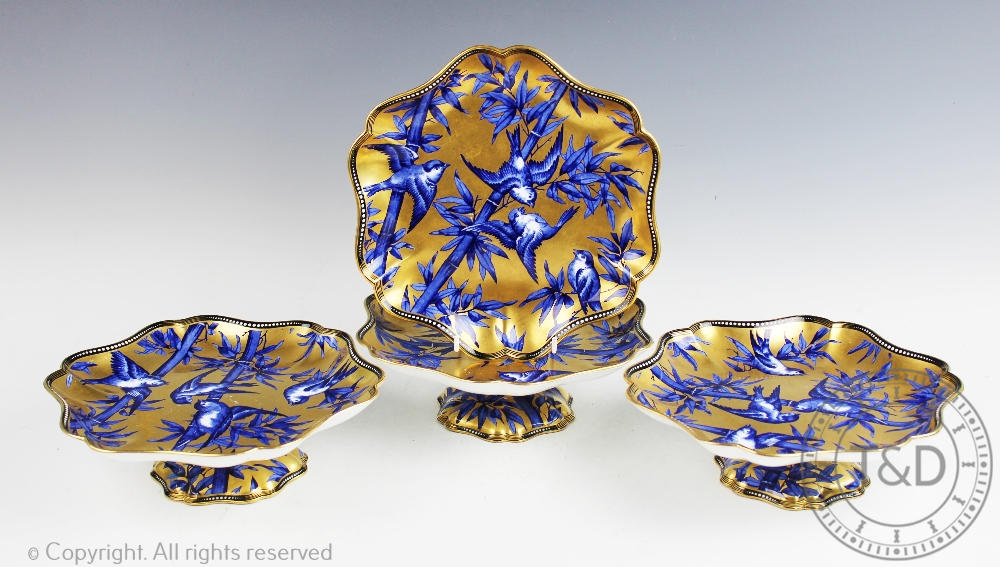 A set of four Coalport Aesthetic comports,