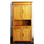 A French style pine kitchen dresser,