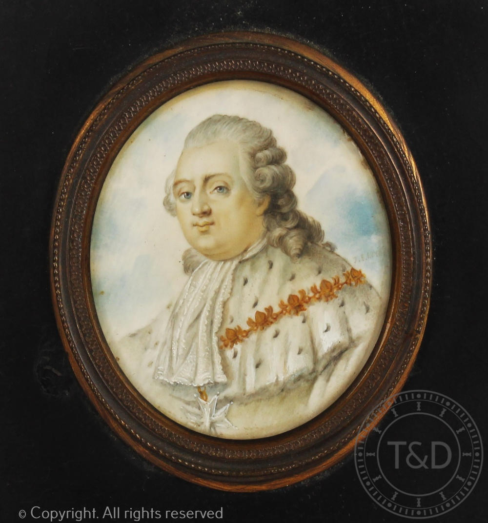 J D Royby - 19th century, Watercolour on ivory miniature,