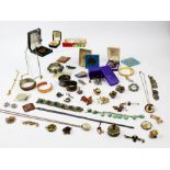 A collection of jewellery, to include; bracelets, coins, rings, earrings, early 20th century,