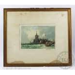 A pair of 19th century signed lithographs, Grand Canal scenes of Venice, Signed to the margin,