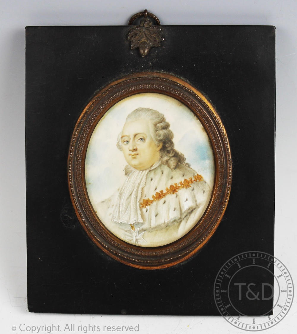 J D Royby - 19th century, Watercolour on ivory miniature, - Image 2 of 2