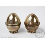 A pair of silver egg caddies, C S, Sheffield 1978,