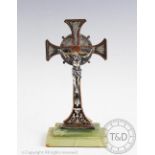 An early 20th century white metal crucifix,