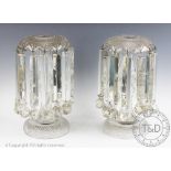 A pair of Victorian cut glass lustre's,