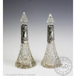 An associated pair of silver mounted perfume bottles and stoppers, J H Worrall Son & Co Ltd, 16.
