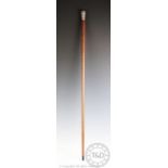 A late 19th century French silver mounted walking cane,
