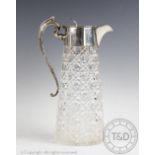 A silver mounted claret jug, Martin, Hall & Co, Sheffield 1911,
