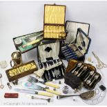 A selection of silver, silver plate and decorative objects,