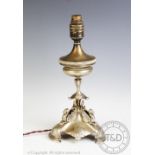 A Victorian silver table lamp, Frederick Elkington, Birmingham 1875,