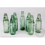 A collection of pictorial codd bottles, comprising Thacker and Christmas Warwick,