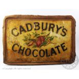 A Cadburys Chocolate embossed metal advertising sign,