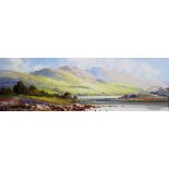 W E Jameson, Gouache, Llyn Llydaw Snowdonia, Signed, 12.5cm x 37.