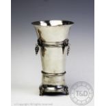 An 18th century continental silver vase / goblet, of flared form,