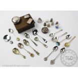A small selection of silver and objects of virtue to include an Edwardian silver compact with