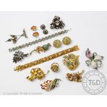 An assorted collection of costume jewellery, early 20th century and later, to include; brooches,