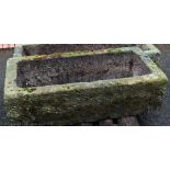 A 19th century sandstone garden trough,