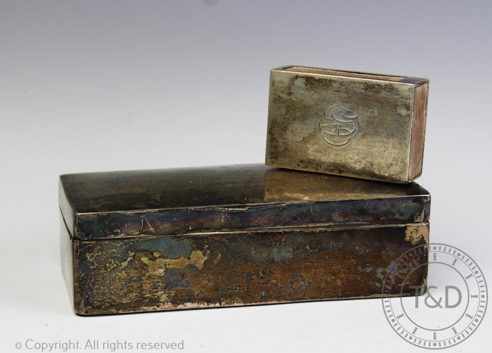 A Victorian silver vesta case sleeve, Birmingham 1881,