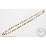 A 9ct yellow gold Figaro type chain, with attached lobster clasp, gross weight 11.68gms, 46.