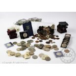 A collection of 1951 and later commemorative crowns and other coins, including Festival of Britain,