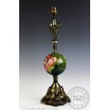 A cast brass table lamp,