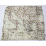 A WWII silk escape map of Bulgaria, Greece and Turkey,