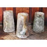 Three 19th century stone staddle stones, of large size (no tops),