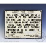 A Town Council cast aluminium sign,