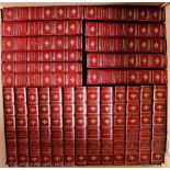 THACKERAY (W), THE WORKS, 24 vols, illustrated, ¾ red leather with cloth boards,