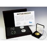 A set of four Battle of Britain silver proof Guernsey £5 coins, in presentation box,