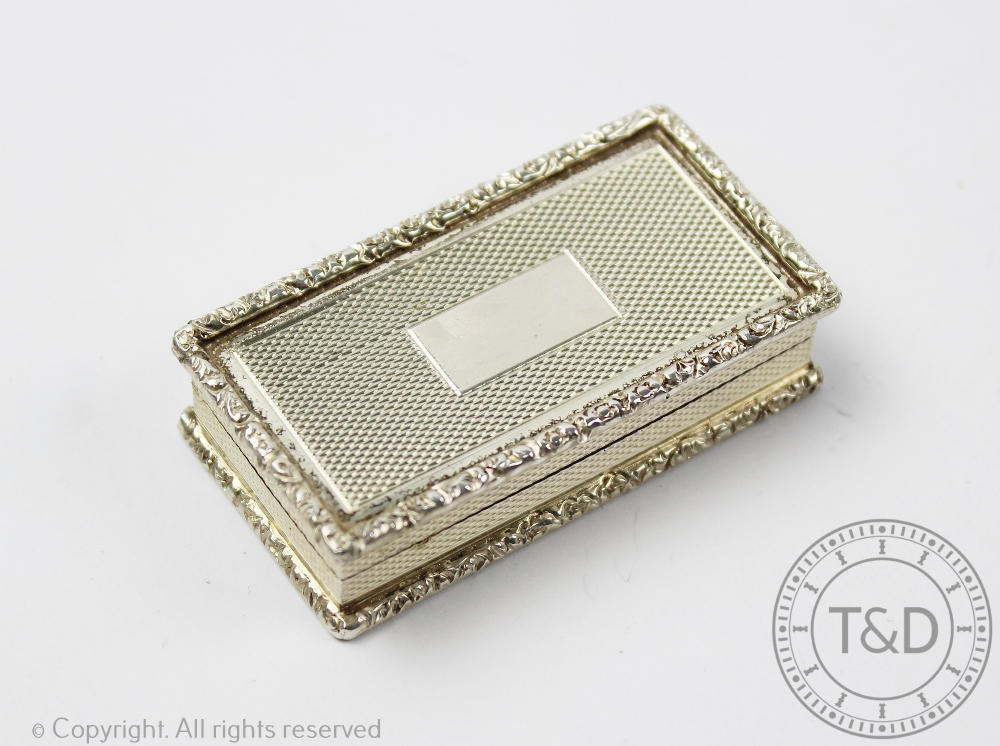 A silver snuff box, Asprey & Co Ltd, Birmingham 1991,