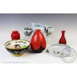 A selection of collectable ceramics and glass, to include; a Buchan stoneware water jug,