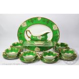 A 19th century Staffordshire part dinner service, comprising six bowls and saucers,