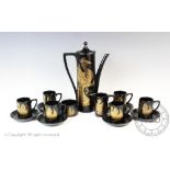 A Portmeirion Pottery Phoenix pattern coffee service, designed by John Cuffley,
