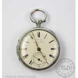 A Victorian silver open face pocket watch, John Wainwright & Son Ormskirk movement, No.