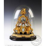 A 19th century French Sevres style porcelain mounted ormolu mantel clock,