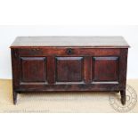 A 17th century transitional oak six plank coffer, probably North wales,
