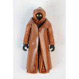 A Star Wars figure of a Jawa, with vinyl cape and marked 'GMF G1 1977',