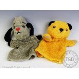 Sooty and Sweep hand puppets, probably Chad Valley,