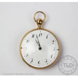 A Robert et Fils open face chiming pocket watch, the white enamel dial with Arabic numerals,