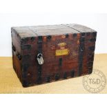 An early 19th century iron bound oak silver chest,