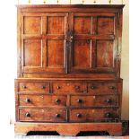 A George III Welsh oak housekeepers cupboard,