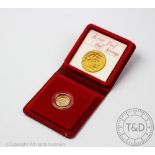 A 1980 proof gold half sovereign,