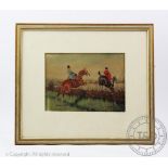 George Wright (early 20th century), Pair of watercolours on paper, Hunting scenes, 16cm x 22cm,